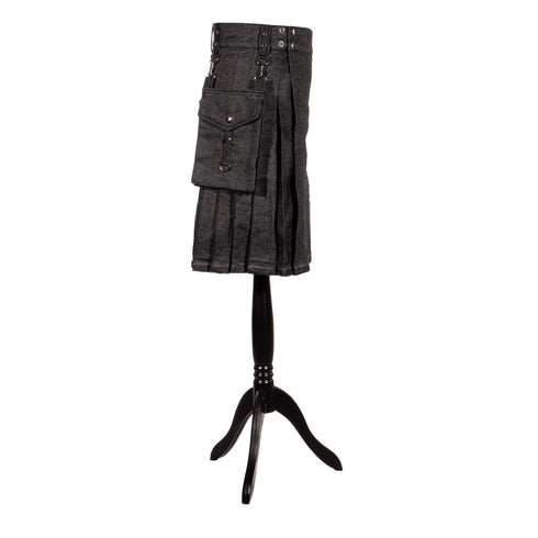 SiaLinda for Men: Herrenrock Haakon, Kilt Stil, Baumwolle, schwarz - SiaLinda.com